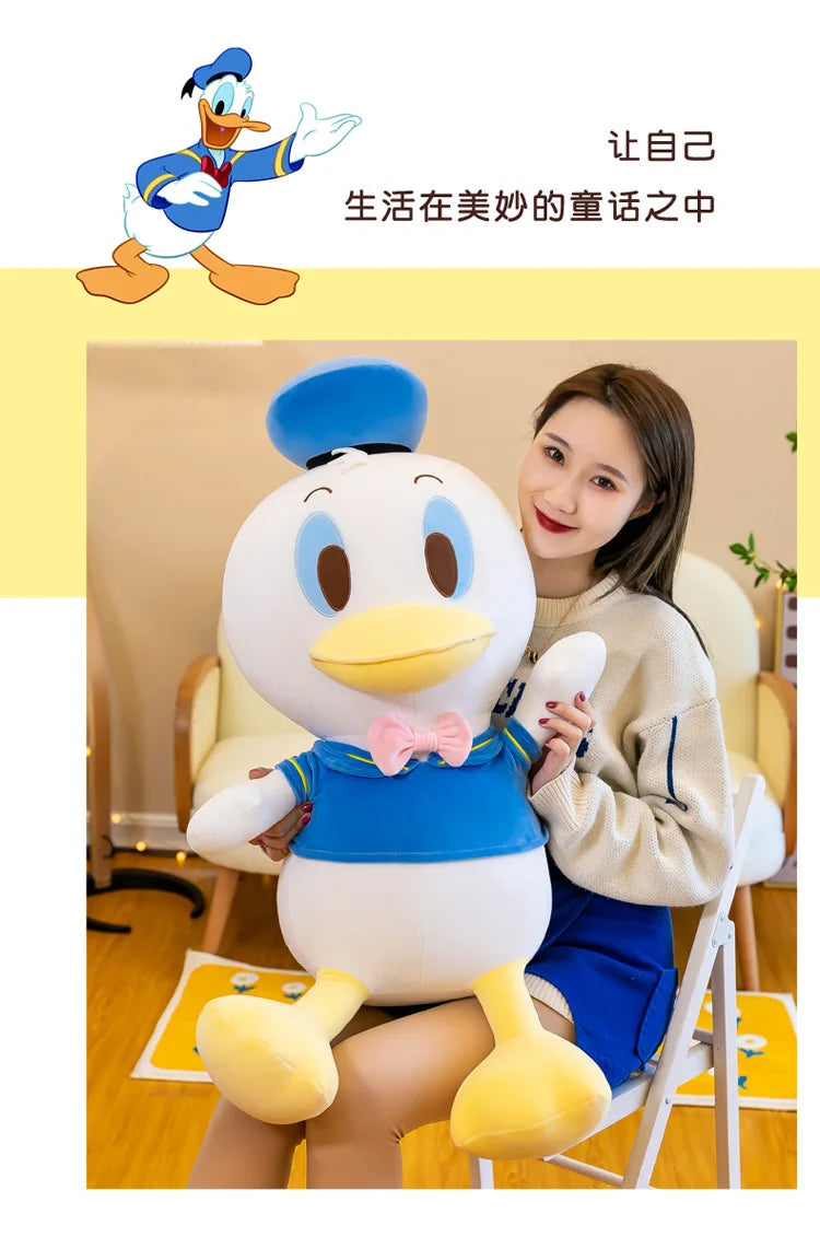 Disney Donald Duck Daisy Giant Plush Dolls Hot Toys Kawaii Soft Pillow Stuffed Animal Couple Dolls Birthday Xmas Gifts for Kids
