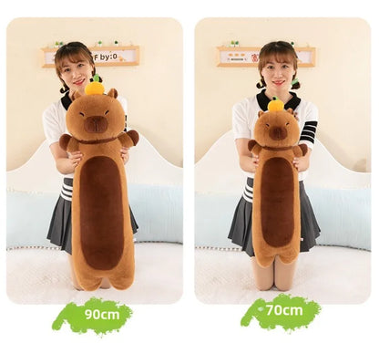 Creative Long Strip Capibala Pillow Cartoon Large Dolphin Doll Sleeping with Children Plush Toy Children Birthday Christmas Gift