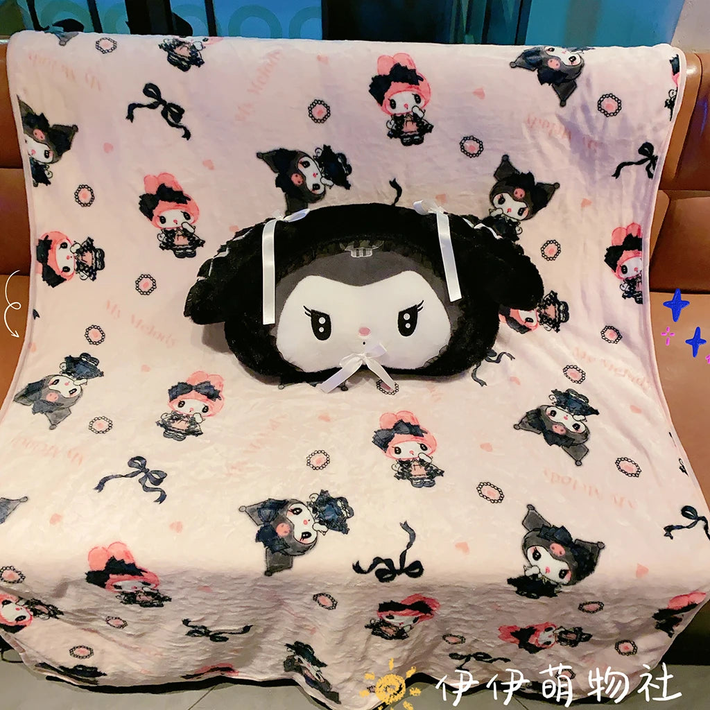 Sanrio Lolita My Melody Headrest Back Cushion Car Seat Belt Cover Stuffed Anime Kuromi Cuddly Pillow Plushies Xmas Gifts Girl