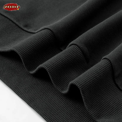 ZODF Fashion Autumn Men Solid 360gsm Sweatshirt Unisex Solid Loose Sport O Neck Pullovers Brand Clothes HY0938