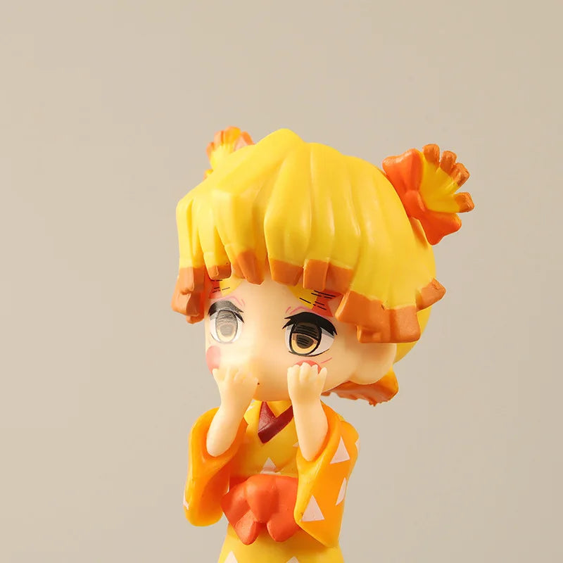 6pcs/set Anime Demon Slayer Kimetsu no Yaiba Kamado Tanjirou Agatsuma Zenitsu Hashibira Inosuke Action Figure PVC Model Toy Gift