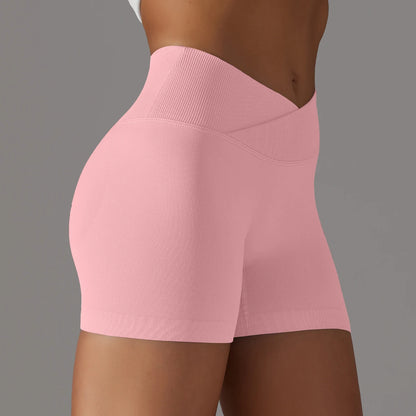 The Codex Summer V-Waist Peach Hip Lifting High Waist Seamless Yoga Shorts Tight Fitting Three Part Running Pants Speed