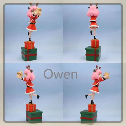 Christmas Anime Crayon Shin chan Figurine Santa Claus Spy Family Anya Action Figures Dolls Model Toys PVC Collectible Ornament