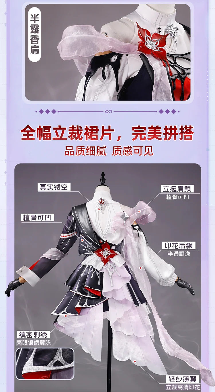 Honkai Star Rail Evernight March 7th Cosplay Costume Dress Earrings Headwear Mysterious Foreign Guest Halloween Party for Women