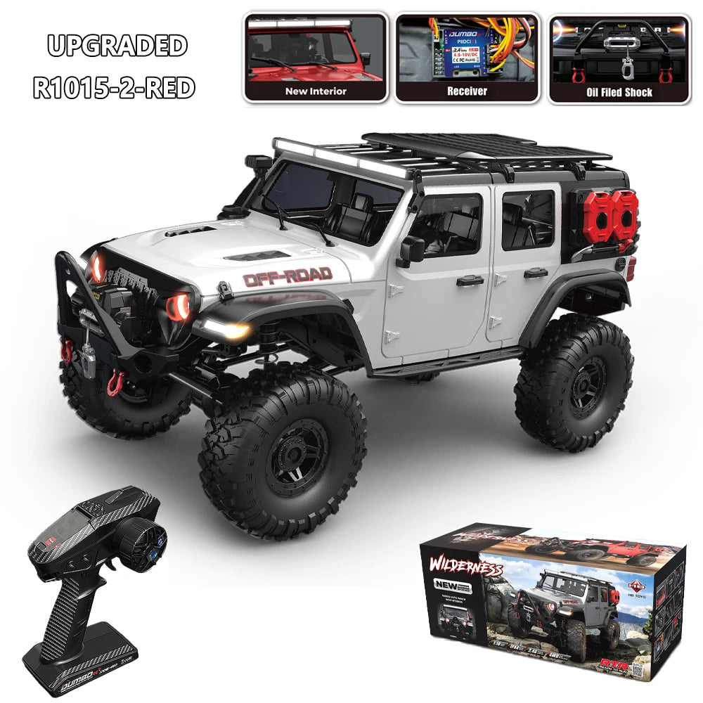 1/10 Scale HB RTR R1011 4WD Remote Control Rock Crawler Truck with LED Lights 2.4G Full Proportional Off-Road Climbing