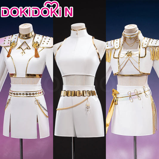 【Last Batch】IN STOCK Rumii Zoeyi Miraa Cosplay Costume【XS-3XL】DokiDoki-N Women White Suit Golden Rumii Cosplay Plus Size