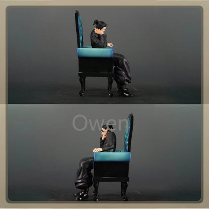 Anime 24cm Gojo Satoru Action Figures Jujutsu Kaisen Geto Suguru Figures Sitting Position PVC Decoration Mode Toys Birthday Gift