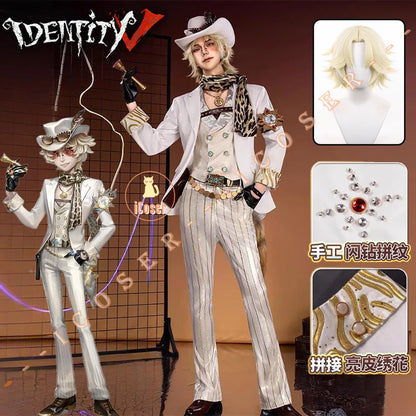 Identity V Prospector Cosplay Costume Norton Campbell Uniform Hat Gambler in The Spotlight Halloween for Women Men Carnival Prop