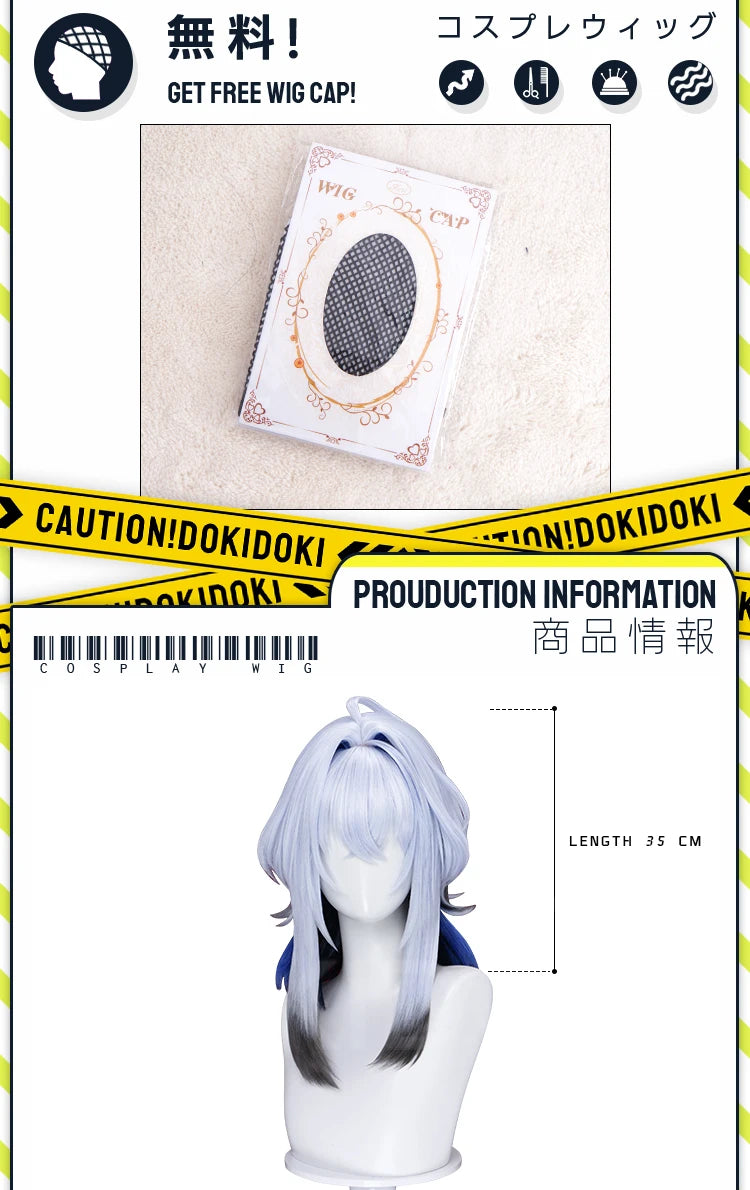 IN STOCK Luuk Hcrsscn Galbrenr Zani Ciaccona Camellya Scar Danjin Youhu Wig Game Wuthering Waves DokiDoki Women Men Wig Free Cap