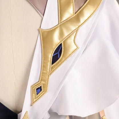 Genshin Impact Rhinedottir Naberius Cosplay Costume Dress Wig Uniform Headwear Four Shades Halloween Party for Women Girls Prop