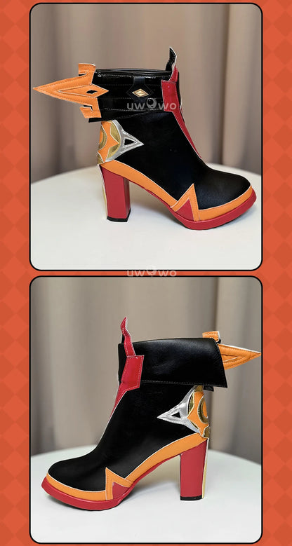 UWOWO Mavuika Shoes Game Genshin Impact Mavuika “Pyro Archon” Cosplay Shoes High Heel Size 35-45