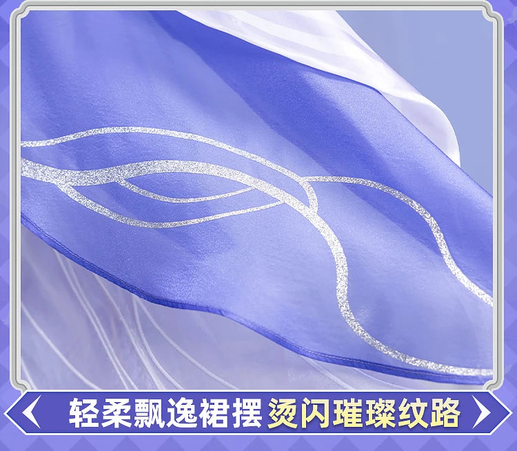 Genshin Impact Columbina Cosplay Costume Wig The Damselette Dress Uniform Eye Mask Eleven Fatui Harbingers Halloween Women Girls