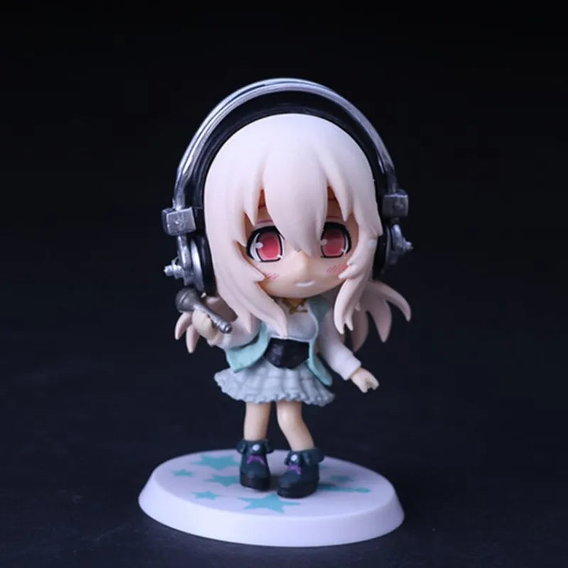 5 Styles Super Sonic Japanese Anime Character Model Super Sonic Work-set Collection Swimsuit Movable PVC Material 10CM Doll