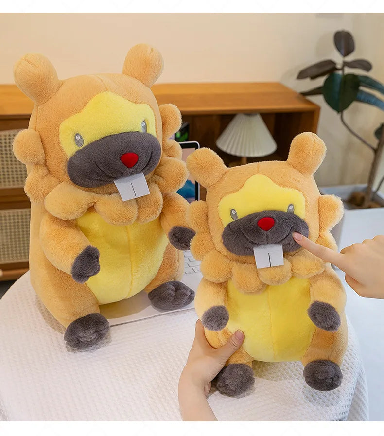 35/80cm Large Bidoof  Pokemon Plush Toys Anime Doll Cute Pillow Cartoon Giant Pokémon Plushie Stuffed Gift for Kids Christmas