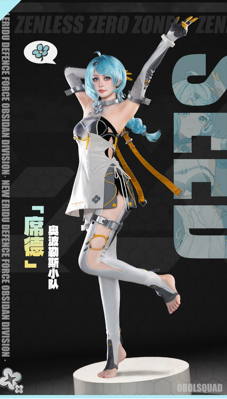 Zenless Zone Zero Seed Cosplay Costume Wig Uniform Headwear Game Outfit Obol Squad Halloween Party for Women Girls Carnival Prop