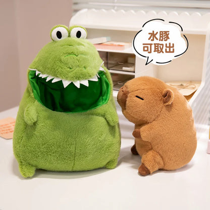 Cute Stuffed Capybara Plush Toy Holding Boba Tea Flower Capybara Plushies Cosplay Bread Dino Avocado Lovely Teddy Girl Gift
