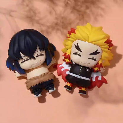 1Set Demon Slayer Anime Figure Kamado Tanjirou Agatsuma Zenitsu Inosuke Doll Toys Kyoujurou Belly Filling Ornaments Tengen