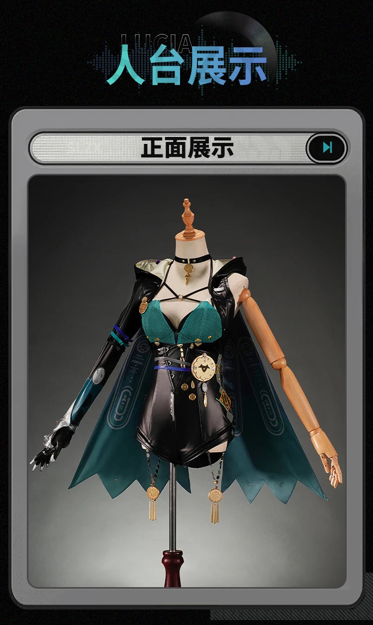 Zenless Zone Zero Lucia Cosplay Costume Wig Bodysuit Uniform Headwear Tail Spook Shack Halloween Party for Women Girls Outfit