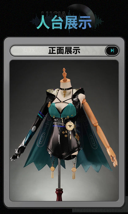 Zenless Zone Zero Lucia Cosplay Costume Wig Bodysuit Uniform Headwear Tail Spook Shack Halloween Party for Women Girls Outfit