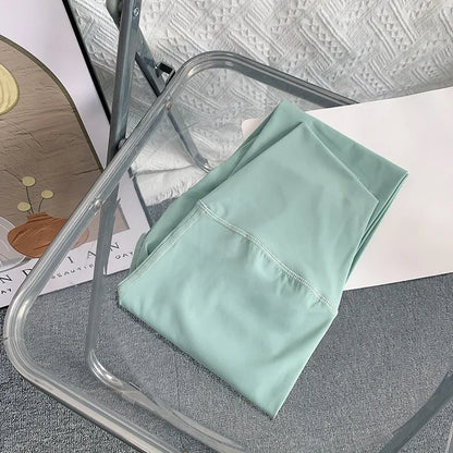 Summer Hot Sale High Waist Breathable Quick Dry Yoga Leggings for Fitness Running Cycling Gym - Mint Green / XL