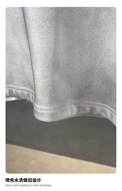 ZODF 2025 Autumn 340gsm Fake 2-Piece T-Shirt For Man Unisex Oversized Heat Transfer Printing Long Sleeve T Shirts Tee HY1151