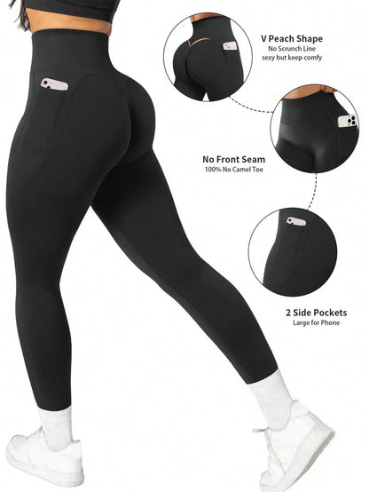 Seamless High Waist Push Up Scrunch Leggings for Women Gym Fitness Yoga Pants