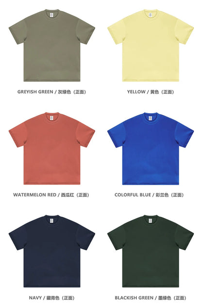 ZODF New 2025 Heavy Weight 305gsm Solid Cotton T Shirts For Men Unisex Summer Oversized Noshrink Basic T-Shirt Brand Tops HY0475