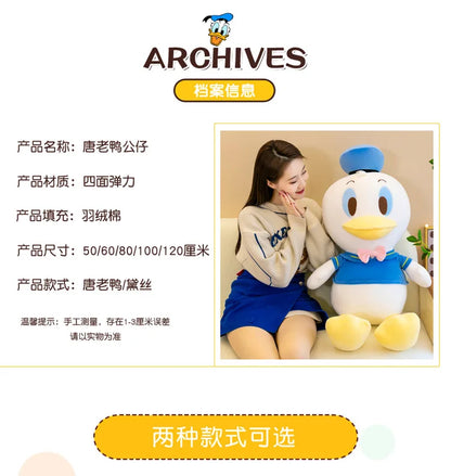 Disney Donald Duck Daisy Giant Plush Dolls Hot Toys Kawaii Soft Pillow Stuffed Animal Couple Dolls Birthday Xmas Gifts for Kids