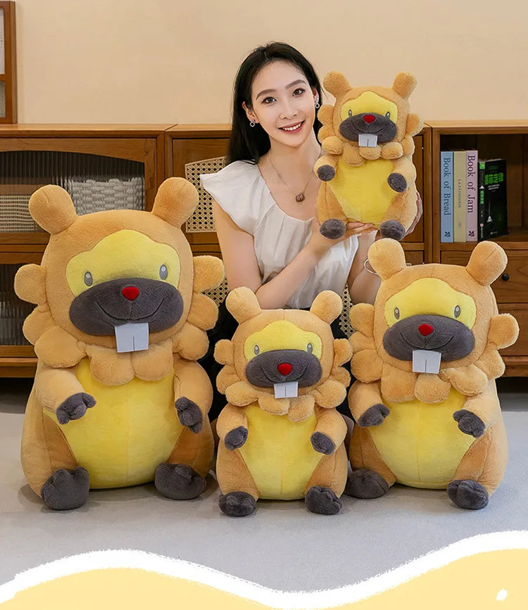 45/55/70CM Big Size Pokemon Bidoof Plush Cartoon Anime Plushies Soft Pillow Doll Kawaii Stuffed Plushie Ornament Gifts for Kids