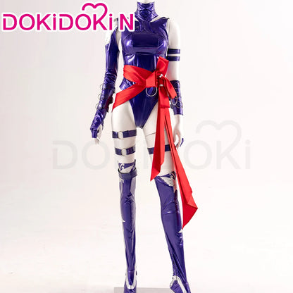 Psylockee Cosplay Costume Game【XS-3XL】DokiDoki-N Women Purple Bodysuit Dress Cosplay Plus Size
