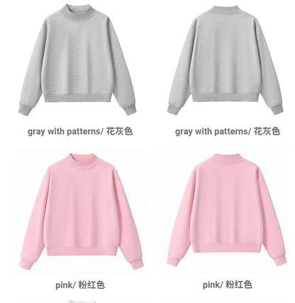 ZODF 2025 Winter Women 350gsm Warm Fleece Sweatshirts Girls Female Hip Hop Half Turtleneck Pullovers Brand Clothing HY056