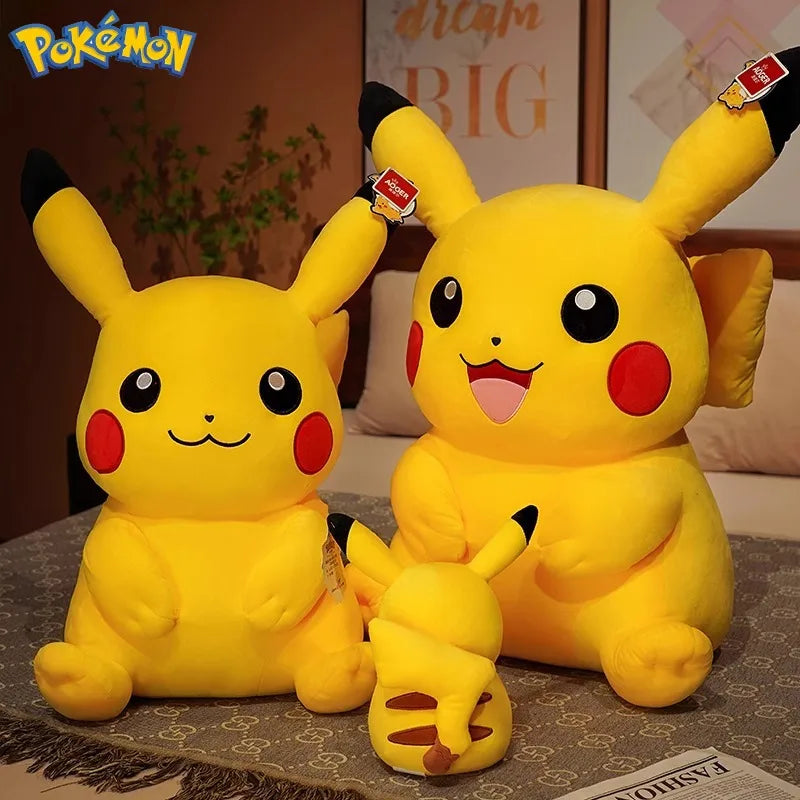 55/62/80CM Big Size Pokémon Pikachu Plushies Cartoon Anime Peluche Kawaii Ornament Stuffed Comfortable Soft Doll Children Gift