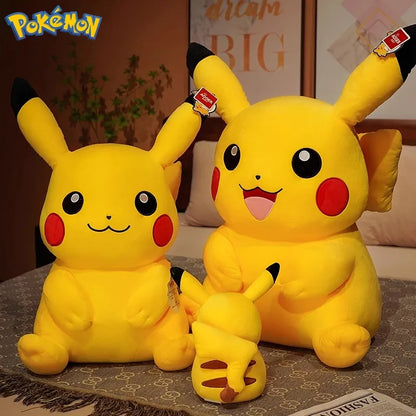 55/62/80CM Big Size Pokémon Pikachu Plushies Cartoon Anime Peluche Kawaii Ornament Stuffed Comfortable Soft Doll Children Gift