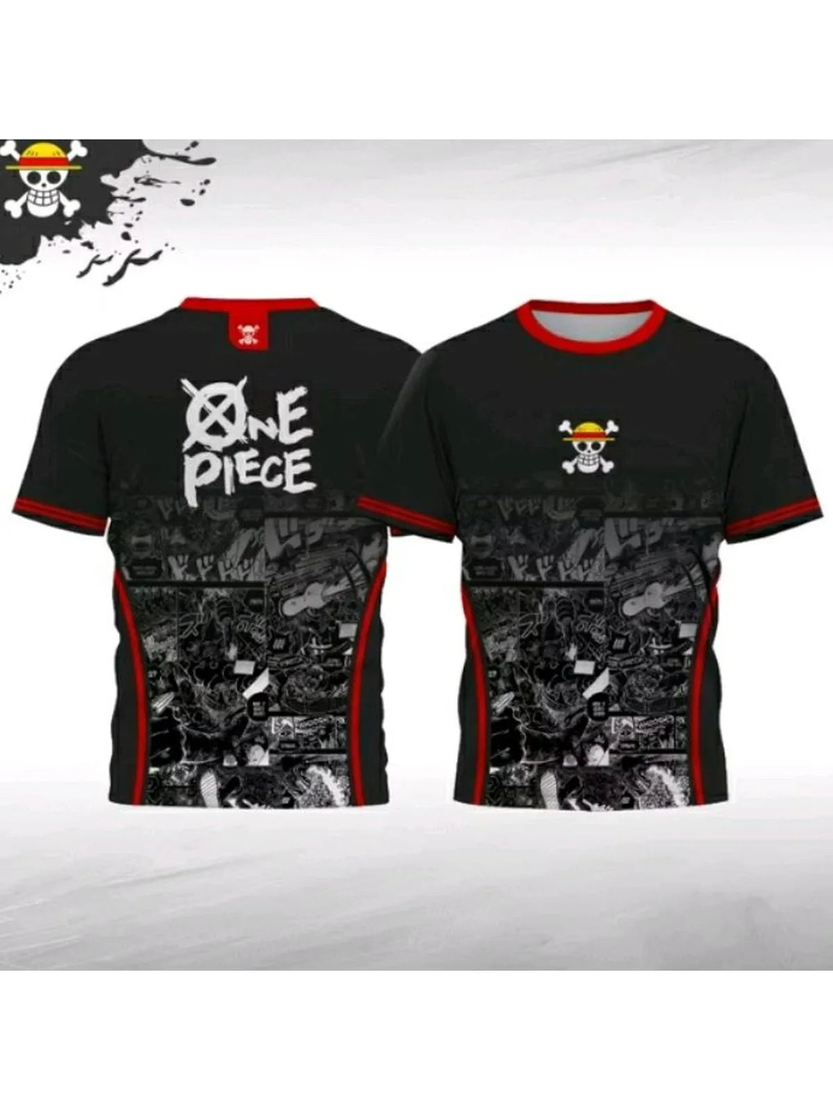 Jersey One Piece Vintage Retro Anime Y2k Korean Style Kpop Baseball Hockey Tshirt Fashion Streetwear Anime Daily Unisex Tops Tee