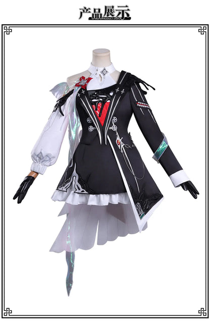 Honkai Star Rail Evernight March 7th Cosplay Costume Wig Dress Earrings Headwear Mysterious Foreign Guest Halloween Party Women