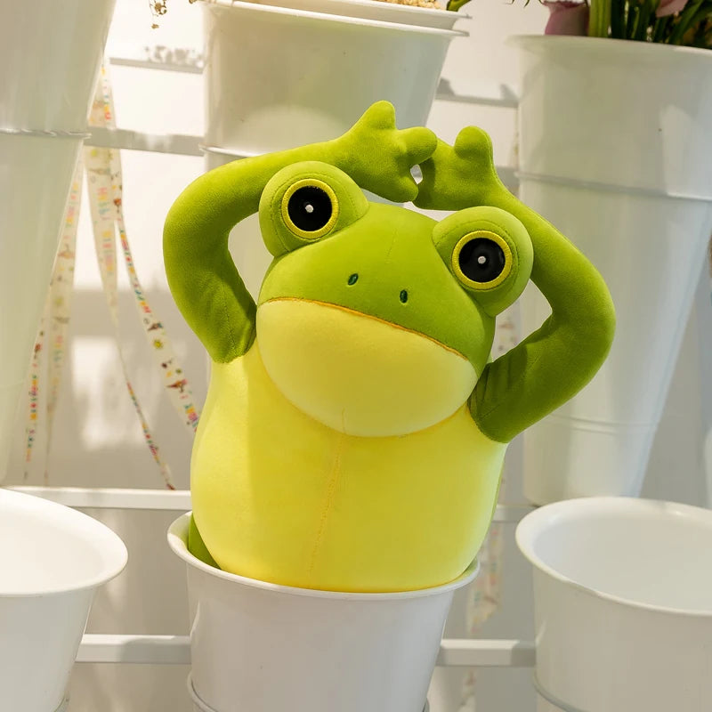 50cm Cute Cozy Frog Plushies Soft Stuffed Animal Funny Frog Toy with Scarf Kawaii Gift For Girl Boy Girlfriend