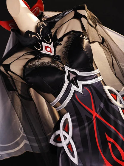 Genshin Impact Ronova Cosplay Costume Wig Dress Uniform Headwear Four Shades Halloween Party Women Girls Carnival Props iCoser