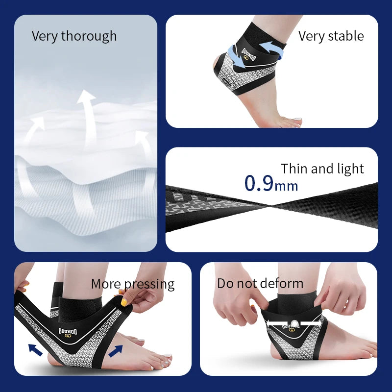 The Codex Adjustable Ankle Support Sleeve 1pc Elastic Breathable Anti-Spinning Pressure Pad for Fitness Sports Safety