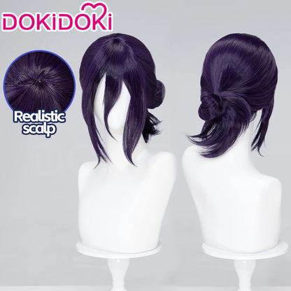 IN STOCK Makimaa Denjii Rezee Wig Anime Cosplay Dokidoki Women 35cm Purple Hair Rezee Cosplay Choker Demon Free Wig Cap