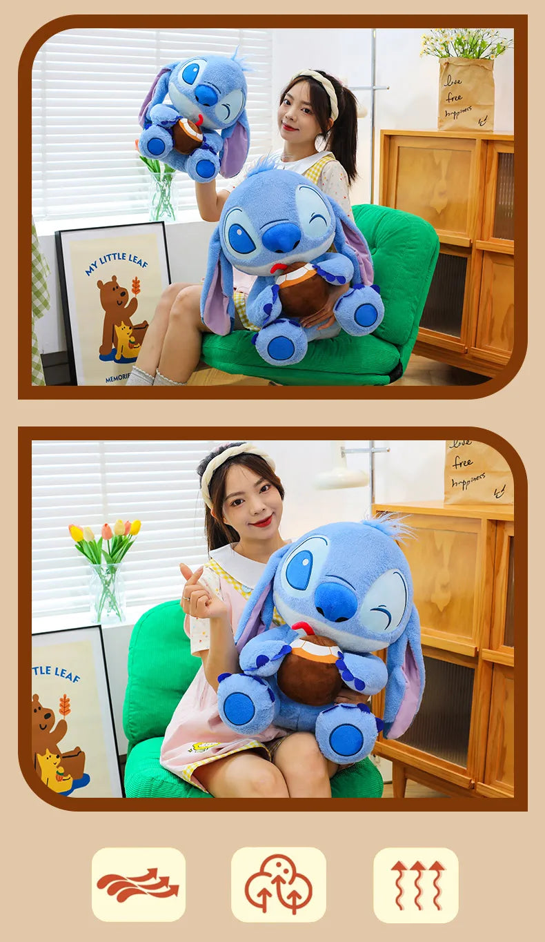 Disney 30-70cm Lilo&Stitch Cute Cartoon Dolls Toys Anime Soft Stuffed Dolls Pillow Appease Toys Birthday Decoration Toys Girls