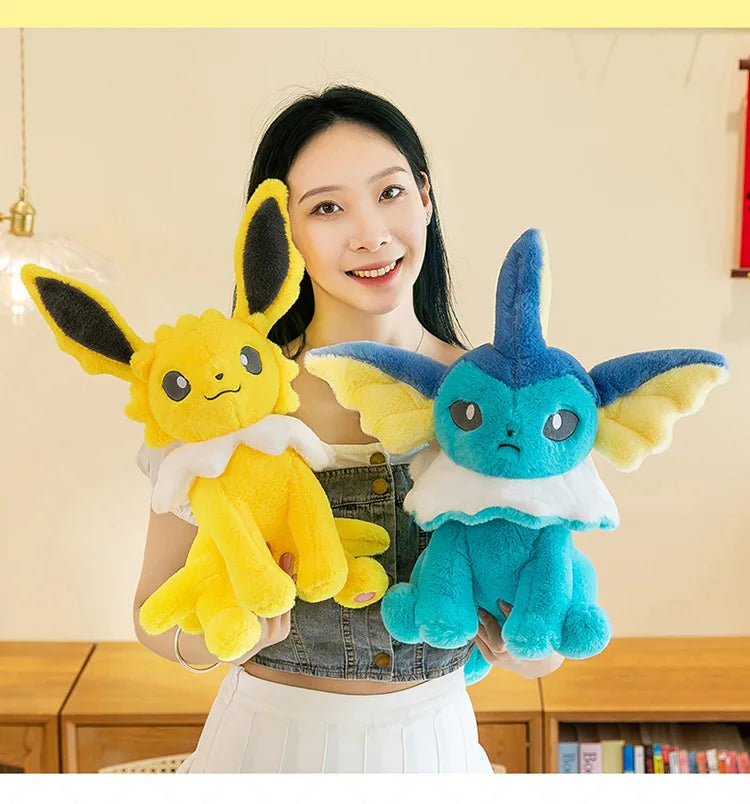 45/60/80CM Big Size Pokémon Jolteon Plushies ‌Vaporeon Cartoon Anime Stuffed Ornament Comfortable Soft Doll Children's Toy Gift