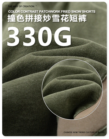 ZODF 2025 Summer Patchwork Washed Cotton Shorts For Men Unisex Retro Y2K High Street Distressed 330gsm Shorts Streetwears HY1057