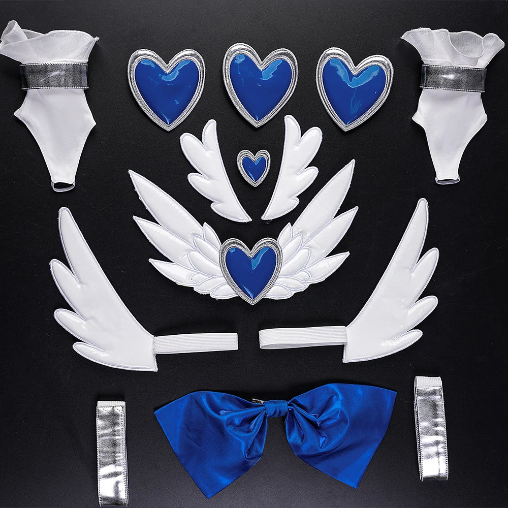 Anime New Panty Stocking with Garterbelt Stockiel Anarchy Stocking Cosplay Costume Angel Skirt Wings Halloween for Women Girls