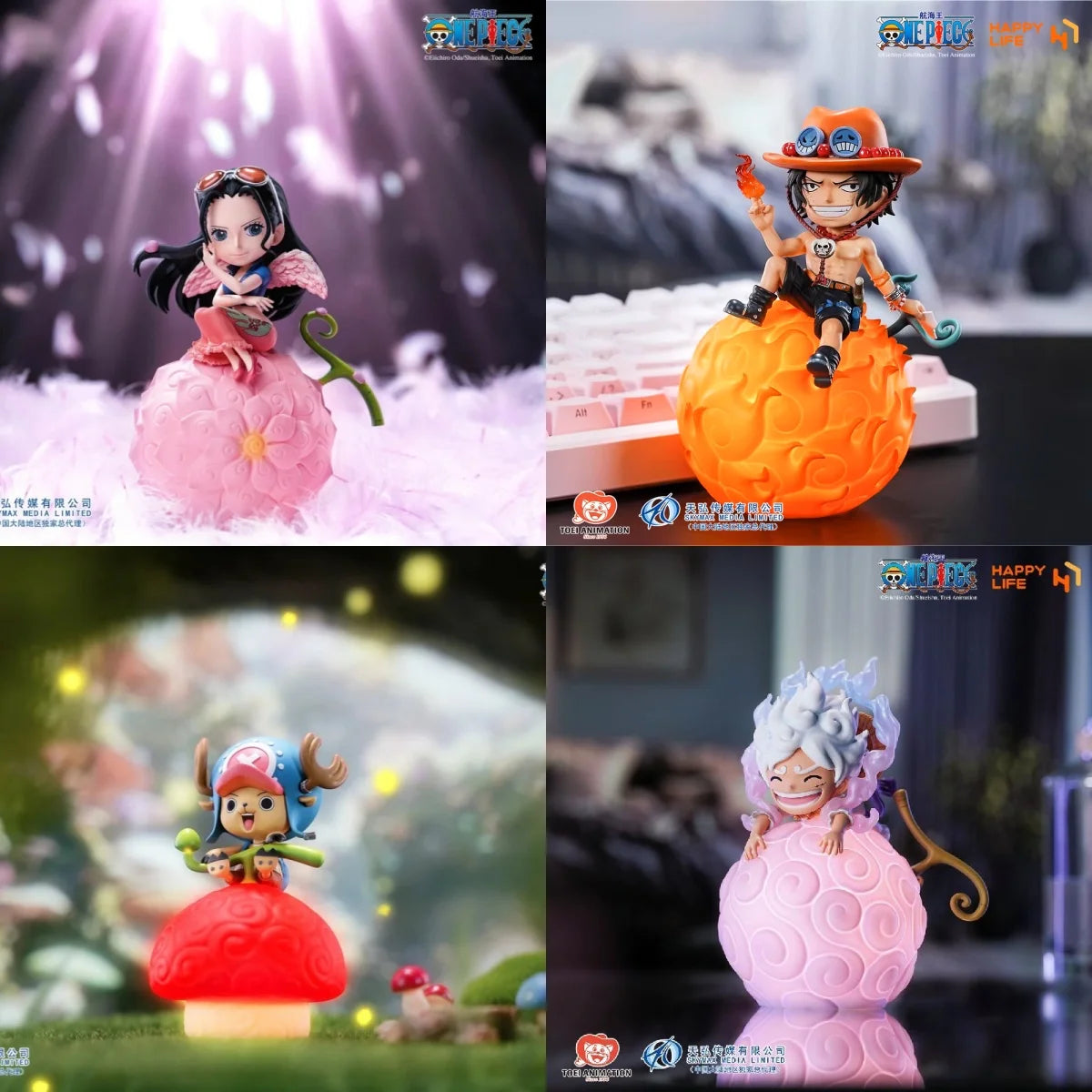 One Piece Jimei Devil Fruit Series Voice-Controlled Night Light Anime Figures Luffy Nico Robin Chopper Portga D Ace