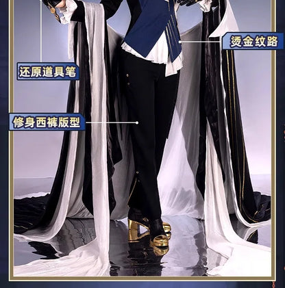 Arknights Aefanyl Logos Cosplay Costume Wig Uniform Earrings Radiant Serenity Ambience Synesthesia Halloween Party for Women Men