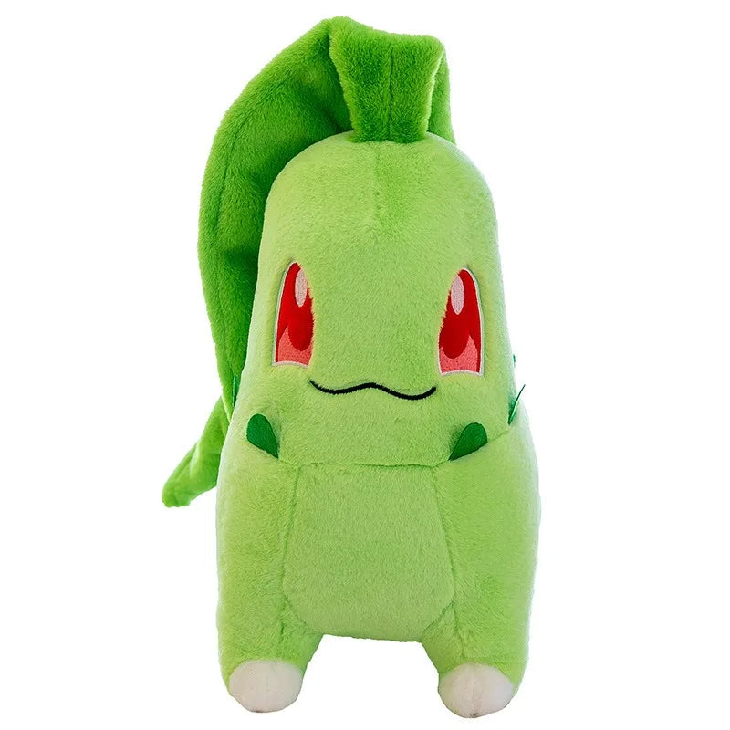 45/60/80cm Big Size Pokemon Chikorita Cartoon Anime Plush Stuffed Doll Room Decoration Plushies Pillow Ornaments Children's Gift