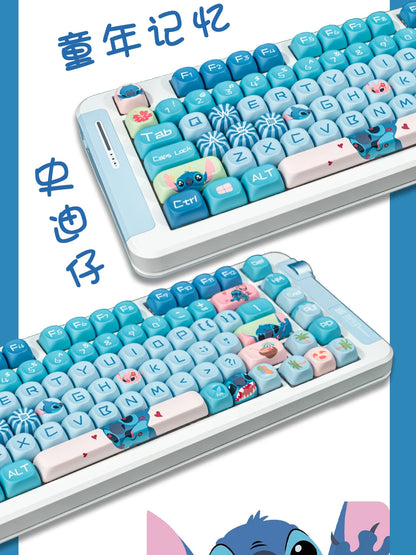 Disney  New Style Shinagawa Stizai Star Kabi Interstellar Kawaii Blue Baby Theme Keycaps Moa High Five Sided Thermal Sublimation