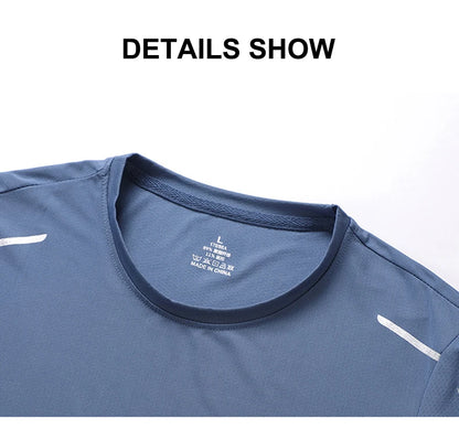 Chrlck Men’s Quick Drying Breathable Running T-Shirt Soft Elastic Outdoor Sports Shirt Summer