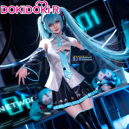 IN STOCK MIKUU Cosplay Costume Game Cosplay 【S-2XL】DokiDoki-R Mikku Cosplay Women Cute Costume MIKUU LED Costume Plus Size