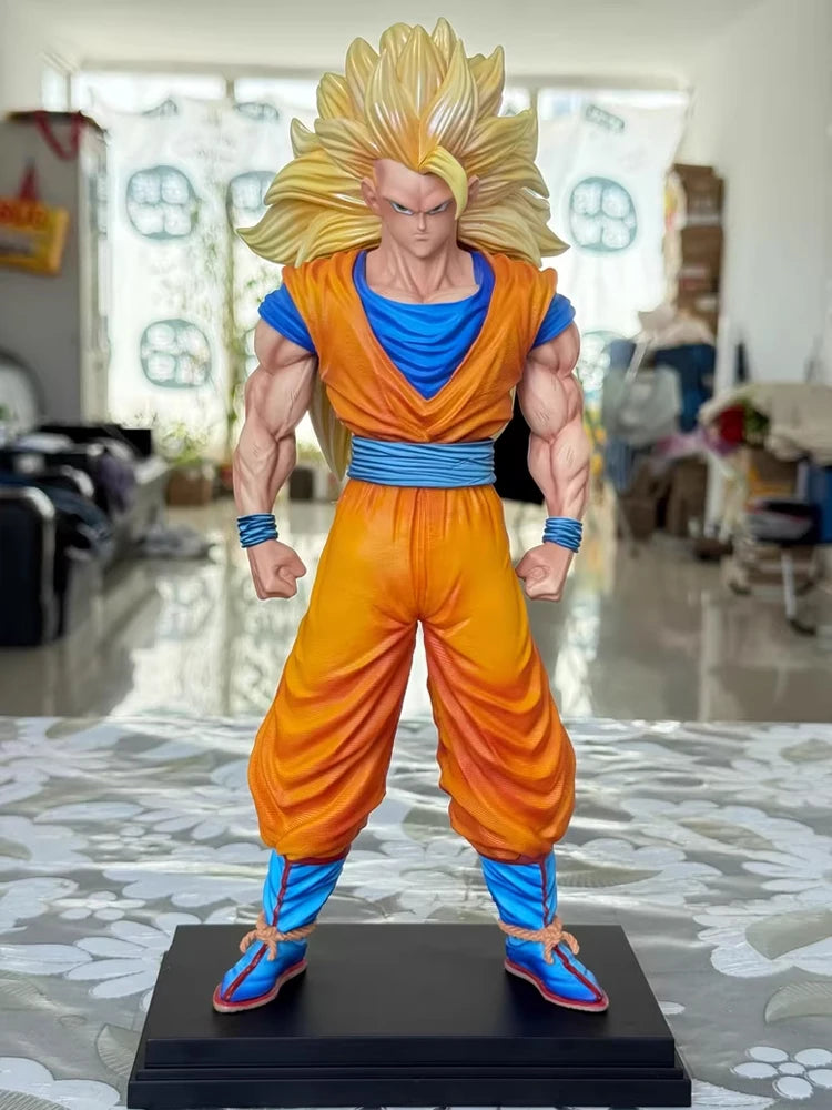 34cm Jt Statue Dragon Ball Son Goku Figurine Ssj3 Goku Figurine Super Saiyan 3 Goku Figures Decor Anime Figure Gk Statue Model
